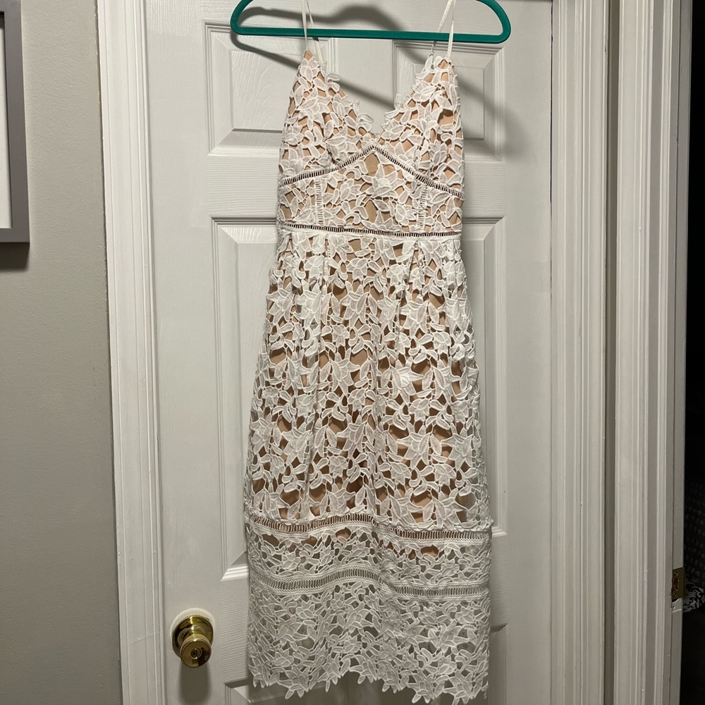 White crochet dress